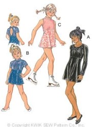 2887 GIRL SKATING LEOTARDS,ATTACH SKIRT SLVS OR NOT PATTERN 8-14